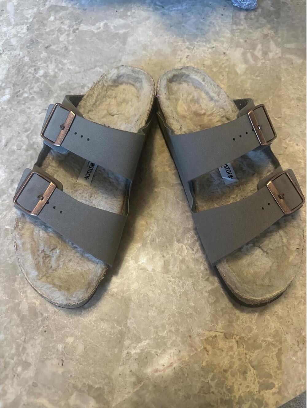 Birkenstock Arizona Shearling-Lined Slide Sandals